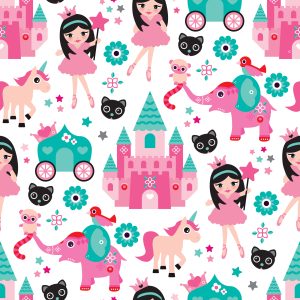 Papier Peint Pour Les Enfants, Les Fées, Les Licornes, Les Fleurs, Les Oiseaux – Image 1