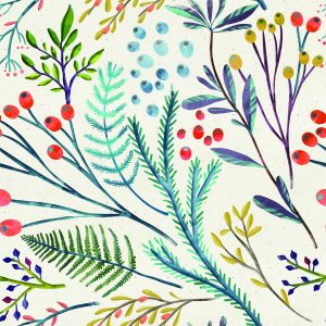 Papier Peint Plantes De Style Rétro – Image 1