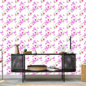 Papier Peint Nature Fleurs Papillons Pour Une Chambre D'enfant – Image 5