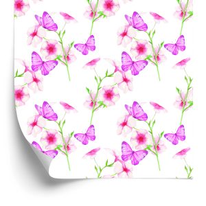 Papier Peint Nature Fleurs Papillons Pour Une Chambre D'enfant – Image 2