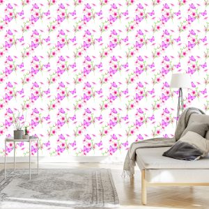 Papier Peint Nature Fleurs Papillons Pour Une Chambre D'enfant – Image 3