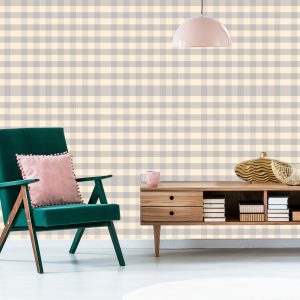 Papier Peint Plaid Géométrique Optique Pour Le Salon – Image 6