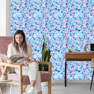 Papier Peint Mosaïque Géométrique Pour Salon, Bureau – Image 7