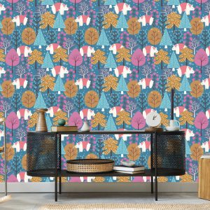 Papier Peint Plantes D'arbres Colorées Chambre D'enfants – Image 5