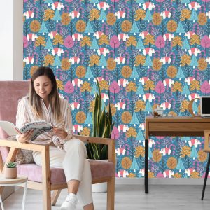 Papier Peint Plantes D'arbres Colorées Chambre D'enfants – Image 7