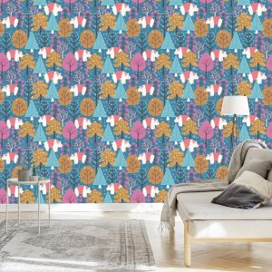 Papier Peint Plantes D'arbres Colorées Chambre D'enfants – Image 3