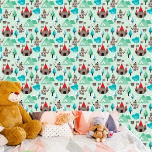 Papier Peint Pour Les Enfants Chevaliers, Château Vert – Image 6