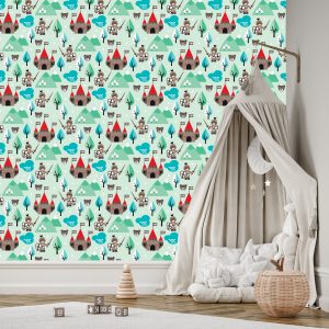 Papier Peint Pour Les Enfants Chevaliers, Château Vert – Image 3
