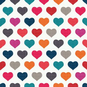 Papier Peint Coeurs Colorés Dans Un Style Rétro – Image 1