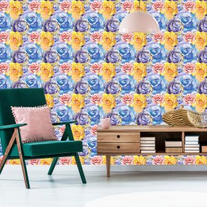 Papier Peint Fleurs Roses Colorées – Image 6