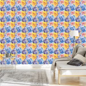 Papier Peint Fleurs Roses Colorées – Image 3