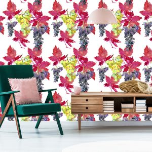 Papier Peint Pour La Salle À Manger, Fruits, Branches, Feuilles, Vert – Image 6