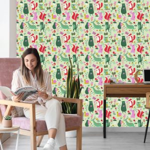 Papier Peint Pour Les Enfants - Animaux De La Forêt Amoureux – Image 7