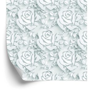 Papier Peint 3D Optique Fleurs Feuilles Salon Bureau – Image 2