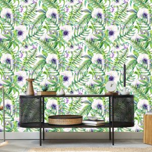 Papier Peint Feuilles Fleurs – Image 5