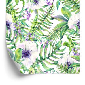 Papier Peint Feuilles Fleurs – Image 2