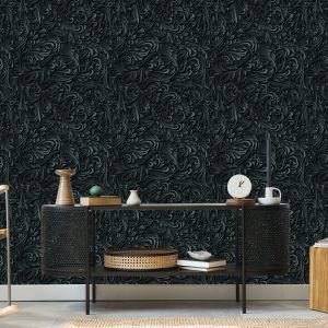 Papier Peint Feuilles Modernes 3D Pour Salon De Bureau – Image 5