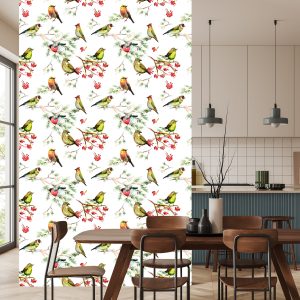 Papier Peint Oiseaux Multicolores Perchés Sur Des Branches – Image 4