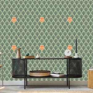 Papier Peint Arbres Branches Chambre D'enfant Verte – Image 5