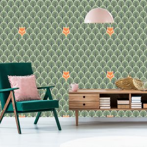 Papier Peint Arbres Branches Chambre D'enfant Verte – Image 6