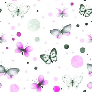 Papier Peint Mur Pour Chambre De Bébé Papillons - Pois – Image 1