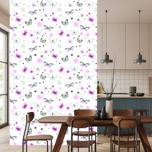 Papier Peint Mur Pour Chambre De Bébé Papillons - Pois – Image 4