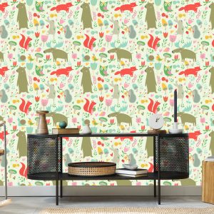 Papier Peint Pour Les Enfants - Animaux Et Plantes De La Forêt – Image 5