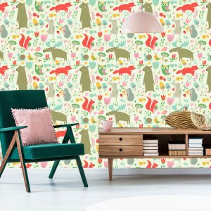 Papier Peint Pour Les Enfants - Animaux Et Plantes De La Forêt – Image 6