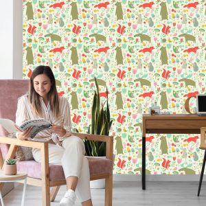 Papier Peint Pour Les Enfants - Animaux Et Plantes De La Forêt – Image 7