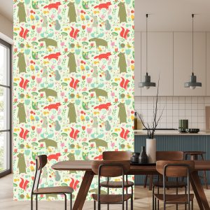 Papier Peint Pour Les Enfants - Animaux Et Plantes De La Forêt – Image 4