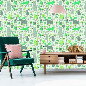 Papier Peint Pour Les Enfants - Animaux Et Plantes De La Forêt – Image 6