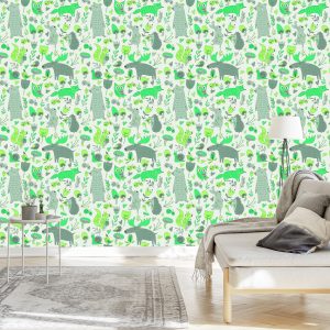 Papier Peint Pour Les Enfants - Animaux Et Plantes De La Forêt – Image 3