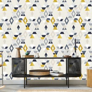 Papier Peint Motifs Géométriques Style Rétro – Image 5