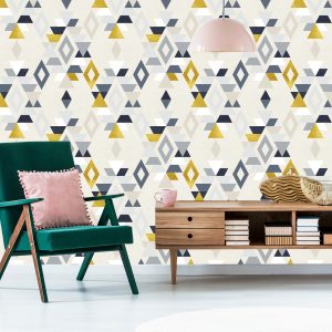 Papier Peint Motifs Géométriques Style Rétro – Image 6