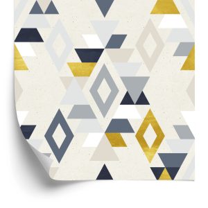 Papier Peint Motifs Géométriques Style Rétro – Image 2