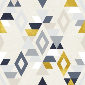 Papier Peint Motifs Géométriques Style Rétro – Image 1