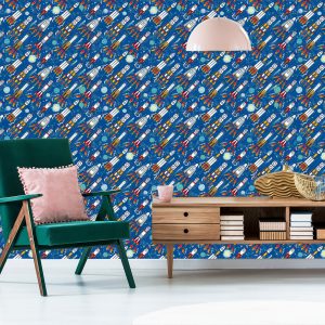 Papier Peint Pour Les Enfants - Fusées Spatiales Colorées – Image 6