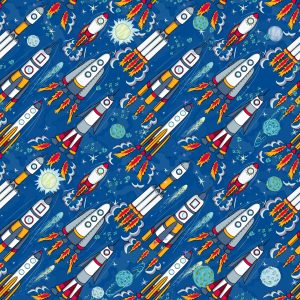 Papier Peint Pour Les Enfants - Fusées Spatiales Colorées – Image 1