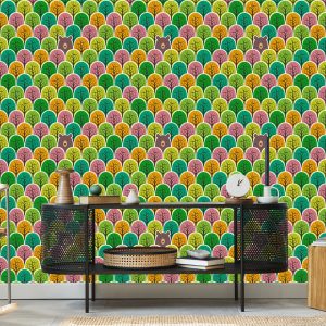 Papier Peint Arbres Forestiers Colorés Pour Une Chambre D'enfant – Image 5
