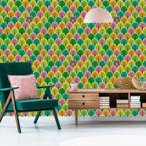 Papier Peint Arbres Forestiers Colorés Pour Une Chambre D'enfant – Image 6