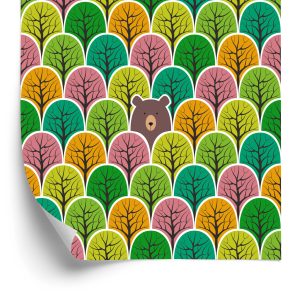 Papier Peint Arbres Forestiers Colorés Pour Une Chambre D'enfant – Image 2