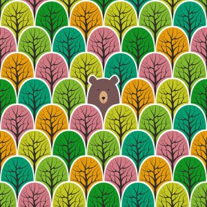 Papier Peint Arbres Forestiers Colorés Pour Une Chambre D'enfant – Image 1