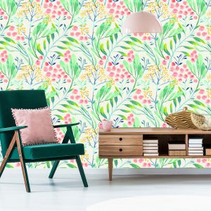Papier Peint Plantes Pastel Dans Un Style Rétro – Image 6
