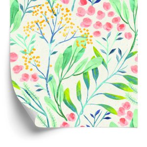 Papier Peint Plantes Pastel Dans Un Style Rétro – Image 2
