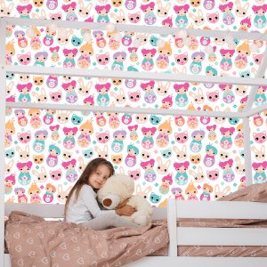 Papier Peint Pour La Chambre Des Bébés Filles, Des Animaux, Des Fleurs – Image 7