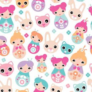 Papier Peint Pour La Chambre Des Bébés Filles, Des Animaux, Des Fleurs – Image 1