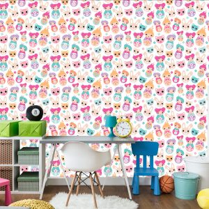 Papier Peint Pour La Chambre Des Bébés Filles, Des Animaux, Des Fleurs – Image 4