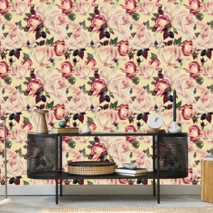 Papier Peint Fleurs Roses Dans Un Style Aquarelle Vintage – Image 5