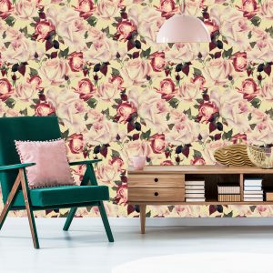 Papier Peint Fleurs Roses Dans Un Style Aquarelle Vintage – Image 6