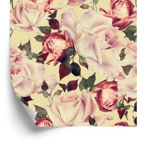 Papier Peint Fleurs Roses Dans Un Style Aquarelle Vintage – Image 2